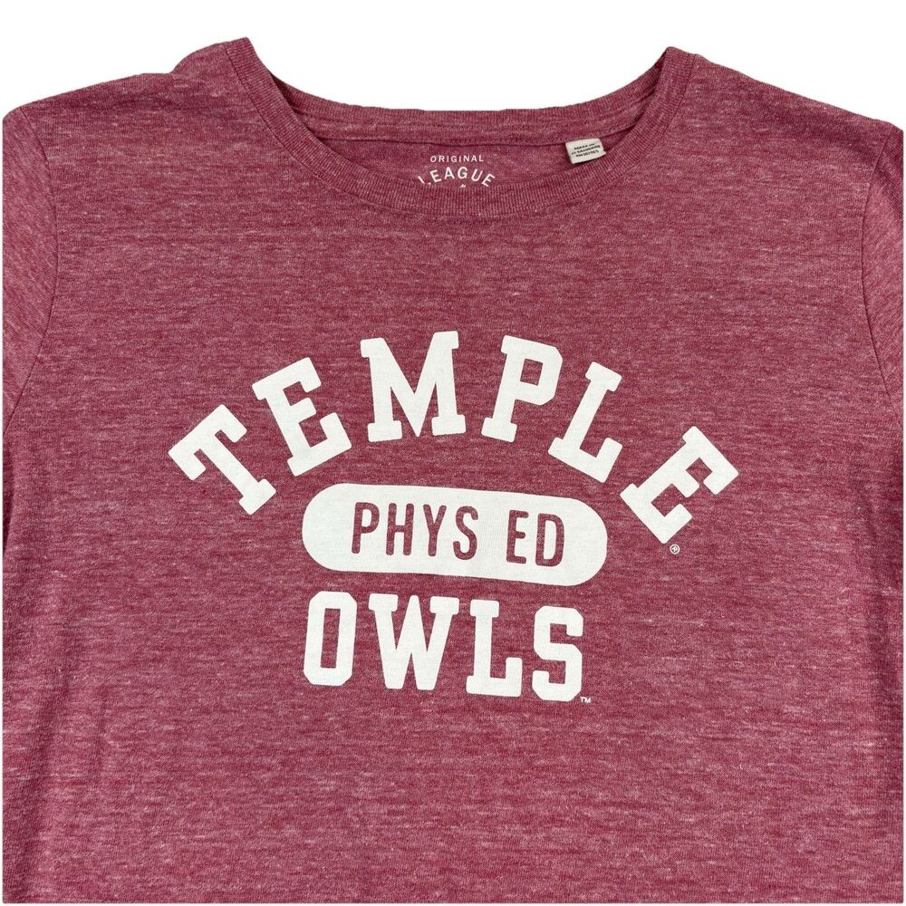 Temple Owls Phys Ed Long Sleeve Shirt Womens S Heather Red League